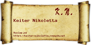 Keiter Nikoletta névjegykártya